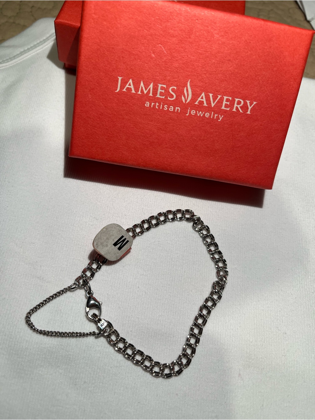 James Avery Silver Initial W Chain Bracelet